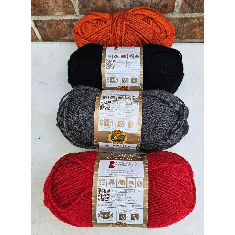4 NEW Mix Lot Skeins LION BRAND Vanna's Choice YARN Crochet Knit DIY Craft GIFT